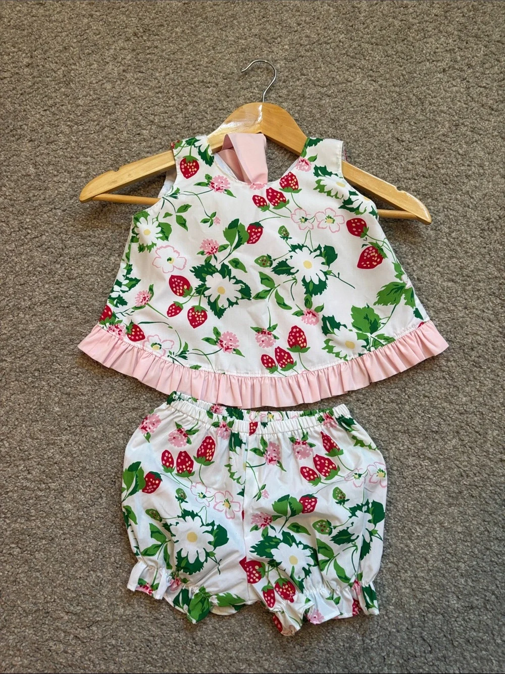 Girls 3T Strawberry Floral Two-Piece Set - The Beaufort Bonnet Company